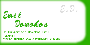 emil domokos business card